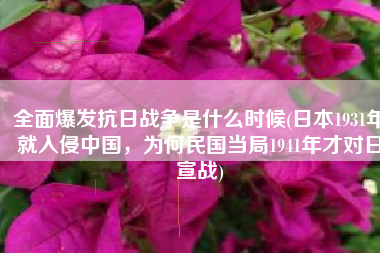 全面爆发抗日战争是什么时候(日本1931年就入侵中国，为何民国当局1941年才对日宣战)
