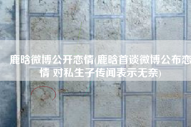 鹿晗微博公开恋情(鹿晗首谈微博公布恋情 对私生子传闻表示无奈)