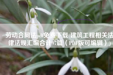 劳动合同法pdf免费下载(建筑工程相关法律法规汇编合计97篇（PDF版可编辑）)