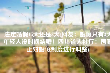 法定婚假15天还是3天(网友：婚假只有3天年轻人没时间结婚！四川省人社厅：国家正对婚假制度进行调整)