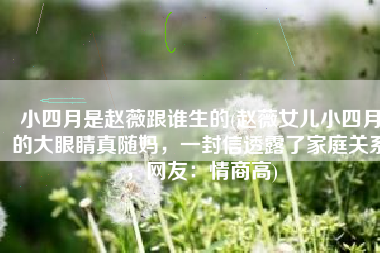 小四月是赵薇跟谁生的(赵薇女儿小四月的大眼睛真随妈，一封信透露了家庭关系，网友：情商高)