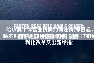 哈尔滨个体营业执照如何注销(即日起，哈尔滨市纳入简易注销试点！企业注销便利化改革又出新举措)