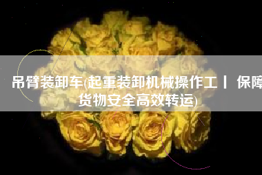 吊臂装卸车(起重装卸机械操作工丨 保障货物安全高效转运)