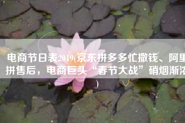 电商节日表2019(京东拼多多忙撒钱、阿里拼售后，电商巨头“春节大战”硝烟渐浓)