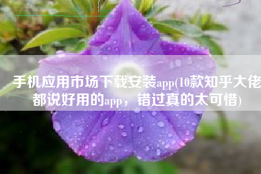 手机应用市场下载安装app(10款知乎大佬都说好用的app，错过真的太可惜)