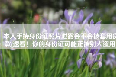 本人手持身份证照片泄露会不会被套用贷款(速看！你的身份证可能正被别人盗用)