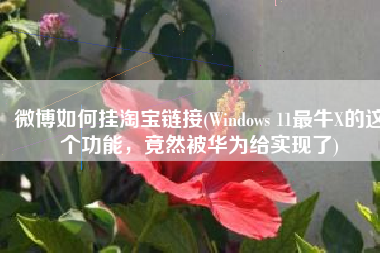 微博如何挂淘宝链接(Windows 11最牛X的这个功能，竟然被华为给实现了)