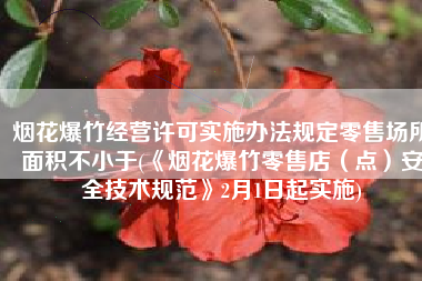 烟花爆竹经营许可实施办法规定零售场所面积不小于(《烟花爆竹零售店（点）安全技术规范》2月1日起实施)
