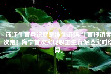 浙江生育登记就是准生证吗(生育报销零次跑！海宁首次实现职工生育保险实时结算)