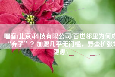 嘿客(北京)科技有限公司(百世邻里为何成“弃子”？加盟几乎无门槛，野蛮扩张埋隐患)