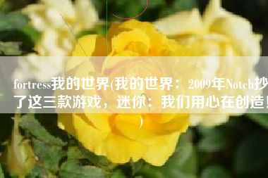 fortress我的世界(我的世界：2009年Notch抄了这三款游戏，迷你：我们用心在创造！)