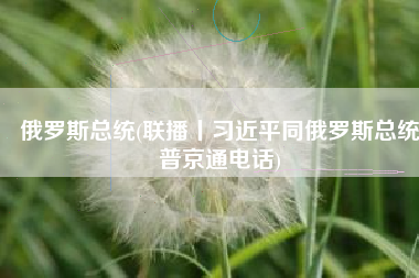 俄罗斯总统(联播丨习近平同俄罗斯总统普京通电话)