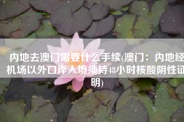 内地去澳门需要什么手续(澳门：内地经机场以外口岸入境须持48小时核酸阴性证明)