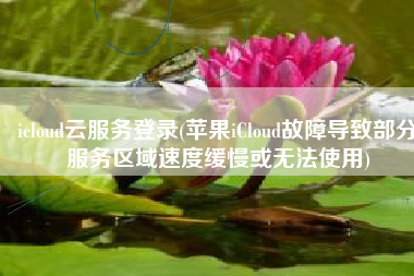 icloud云服务登录(苹果iCloud故障导致部分服务区域速度缓慢或无法使用)