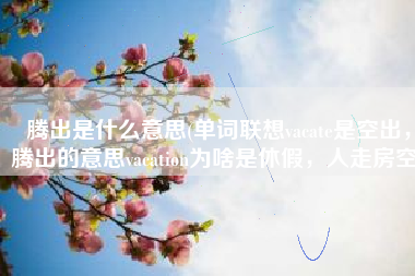 腾出是什么意思(单词联想vacate是空出，腾出的意思vacation为啥是休假，人走房空)