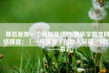 慕岩是哪一个高校毕业的(清华学霸变网络媒婆：「一号媒婆」创始人呆萌“网红”——慕岩)