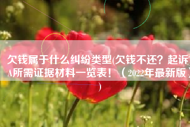 欠钱属于什么纠纷类型(欠钱不还？起诉TA所需证据材料一览表！（2022年最新版）)