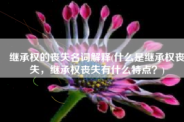 继承权的丧失名词解释(什么是继承权丧失，继承权丧失有什么特点？)