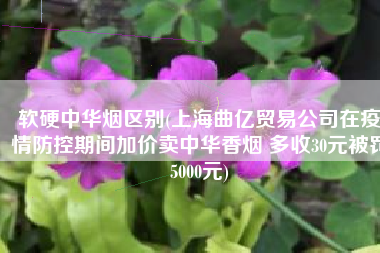 软硬中华烟区别(上海曲亿贸易公司在疫情防控期间加价卖中华香烟 多收30元被罚5000元)