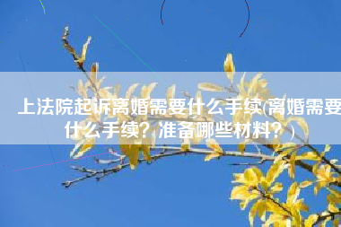 上法院起诉离婚需要什么手续(离婚需要什么手续？准备哪些材料？)