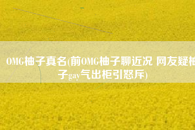 OMG柚子真名(前OMG柚子聊近况 网友疑柚子gay气出柜引怒斥)