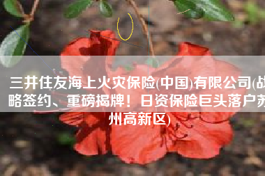 三井住友海上火灾保险(中国)有限公司(战略签约、重磅揭牌！日资保险巨头落户苏州高新区)