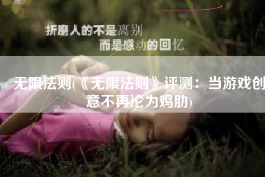 无限法则(《无限法则》评测：当游戏创意不再沦为鸡肋)
