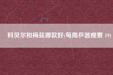 科贝尔和梅兹哪款好(每周乒器观察 19)