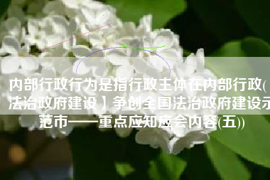内部行政行为是指行政主体在内部行政(【法治政府建设】争创全国法治政府建设示范市——重点应知应会内容(五))