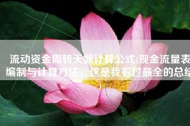 流动资金周转天数计算公式(现金流量表编制与计算方法，这是我看过最全的总结)