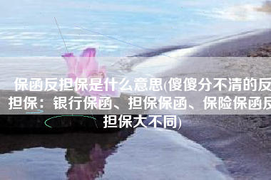 保函反担保是什么意思(傻傻分不清的反担保：银行保函、担保保函、保险保函反担保大不同)