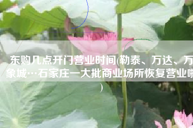 东购几点开门营业时间(勒泰、万达、万象城…石家庄一大批商业场所恢复营业啦)