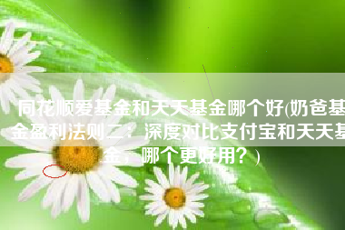 同花顺爱基金和天天基金哪个好(奶爸基金盈利法则二：深度对比支付宝和天天基金，哪个更好用？)