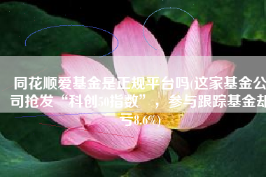 同花顺爱基金是正规平台吗(这家基金公司抢发“科创50指数”，参与跟踪基金却亏8.6%)