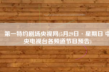 第一特约剧场央视网(5月29日·星期日 中央电视台各频道节目预告)