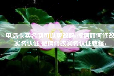 电话卡实名制可以更改吗(微信如何修改实名认证 微信修改实名认证教程)