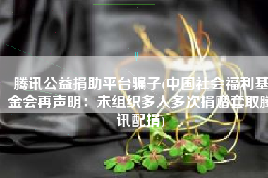 腾讯公益捐助平台骗子(中国社会福利基金会再声明：未组织多人多次捐赠套取腾讯配捐)