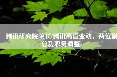 腾讯研究院院长(腾讯高管变动，两位副总裁职务调整)