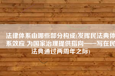 法律体系由哪些部分构成(发挥民法典体系效应 为国家治理提供指向——写在民法典通过两周年之际)