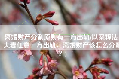 离婚财产分割原则有一方出轨(以案释法：夫妻任意一方出轨，离婚财产该怎么分配？)