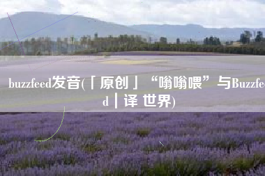 buzzfeed发音(「原创」“嗡嗡喂”与Buzzfeed｜译 世界)