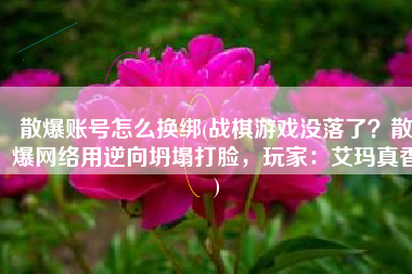 散爆账号怎么换绑(战棋游戏没落了？散爆网络用逆向坍塌打脸，玩家：艾玛真香)