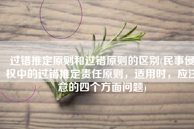 过错推定原则和过错原则的区别(民事侵权中的过错推定责任原则，适用时，应注意的四个方面问题)