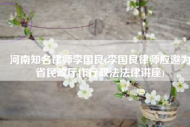 河南知名律师李国良(李国良律师应邀为省民政厅作行政法法律讲座)