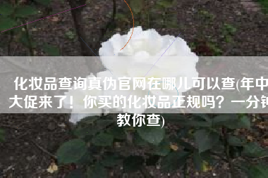 化妆品查询真伪官网在哪儿可以查(年中大促来了！你买的化妆品正规吗？一分钟教你查)