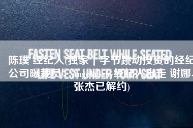 陈璞 经纪人(独家｜字节跳动投资的经纪公司曝裁员：Angelababy经纪人出走 谢娜、张杰已解约)