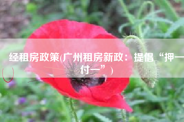 经租房政策(广州租房新政：提倡“押一付一”)