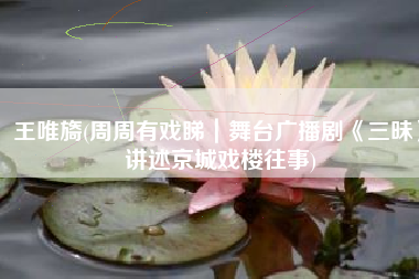 王唯旖(周周有戏睇｜舞台广播剧《三昧》讲述京城戏楼往事)