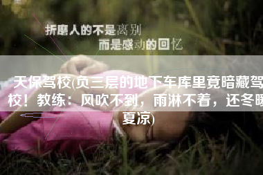 天保驾校(负三层的地下车库里竟暗藏驾校！教练：风吹不到，雨淋不着，还冬暖夏凉)
