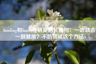 funding和fund(考研英语长难句：一听就会，一做就废？不妨试试这个方法)
